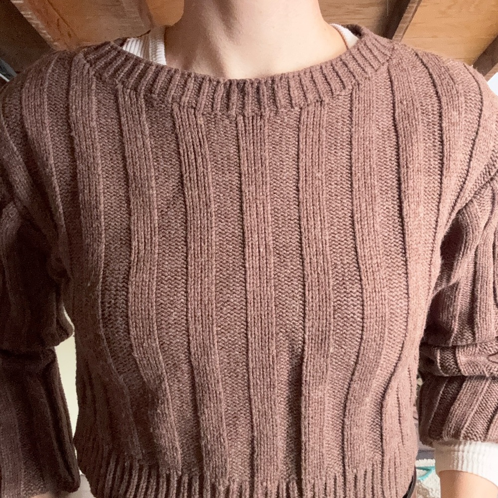 Zara Brown Ribbed Sweater - Picture 5 of 8